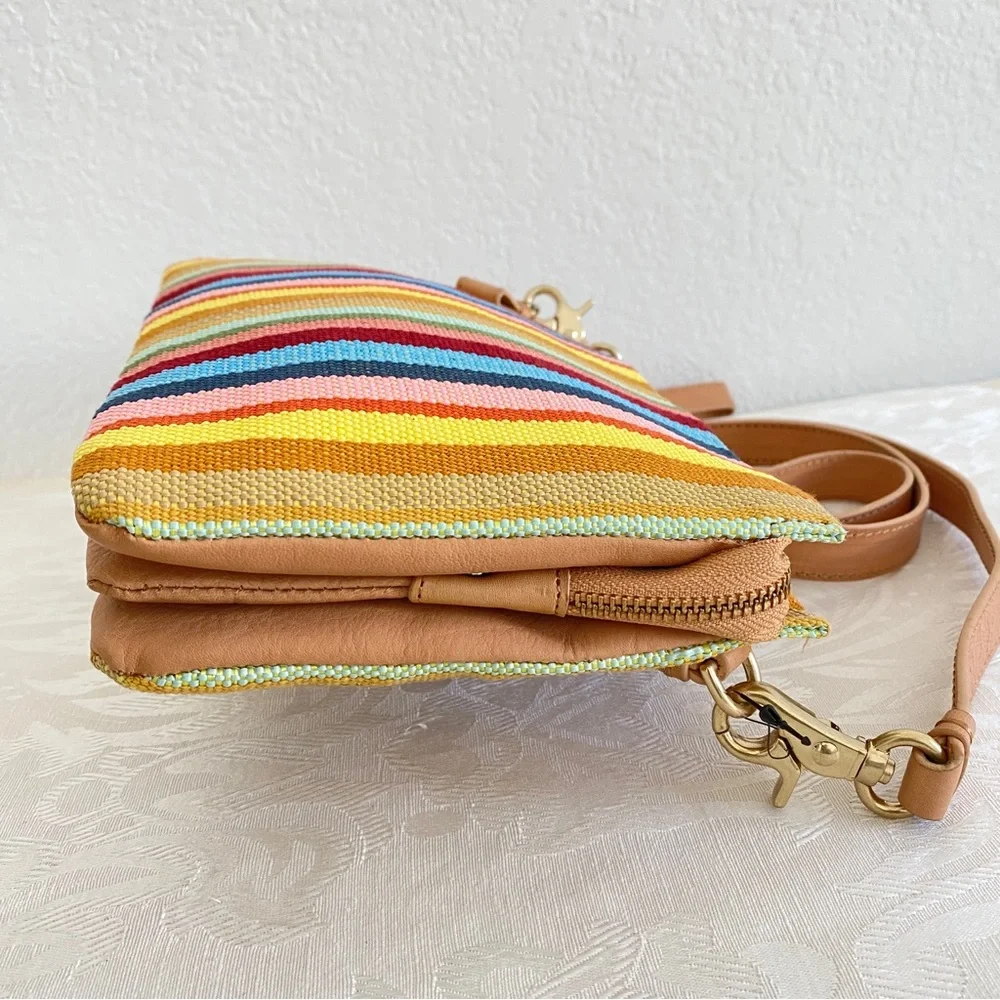 Foley and Corinna rainbow striped crossbody organizer bag